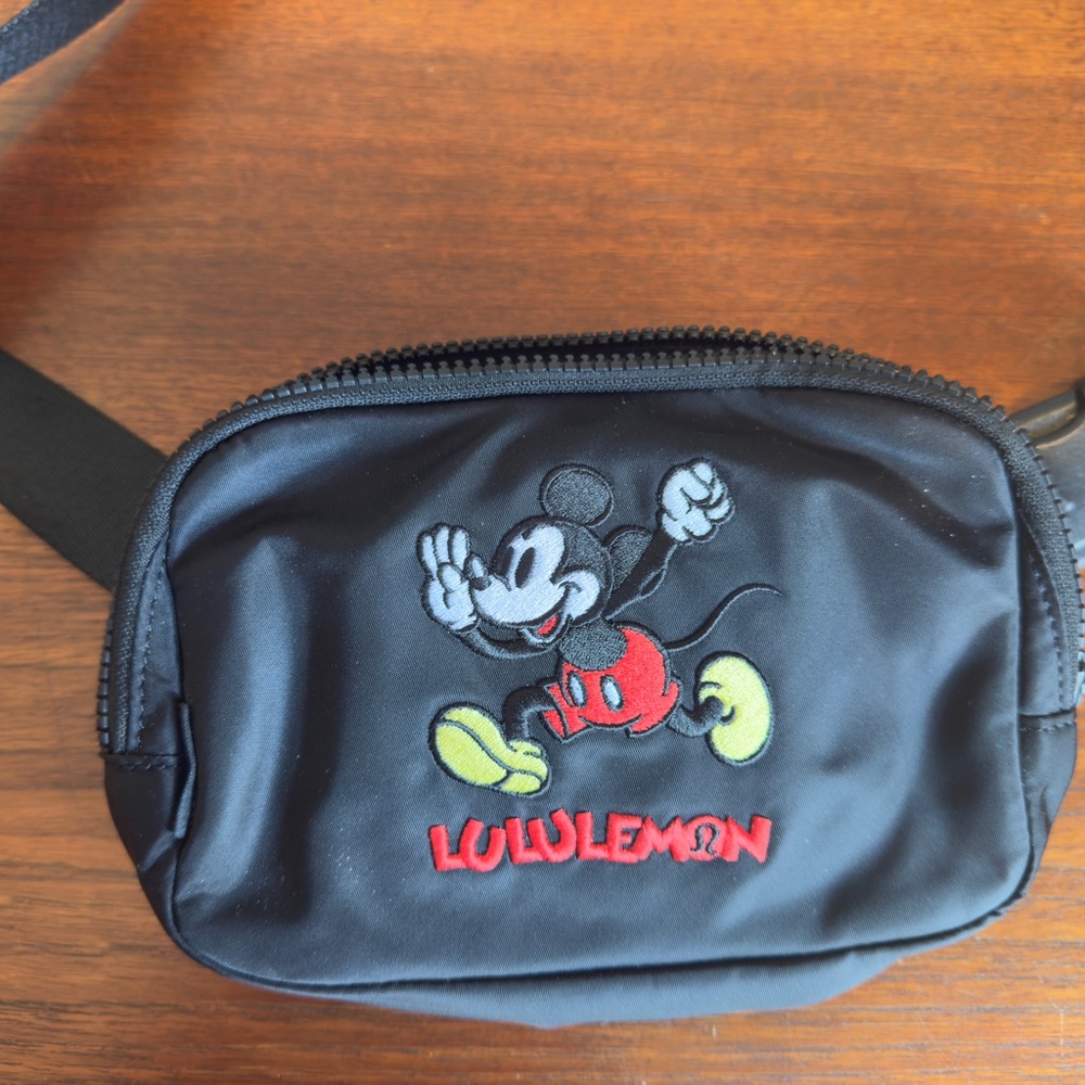 lululemon athletica Black Belt Bag with Mickey Mouse Design